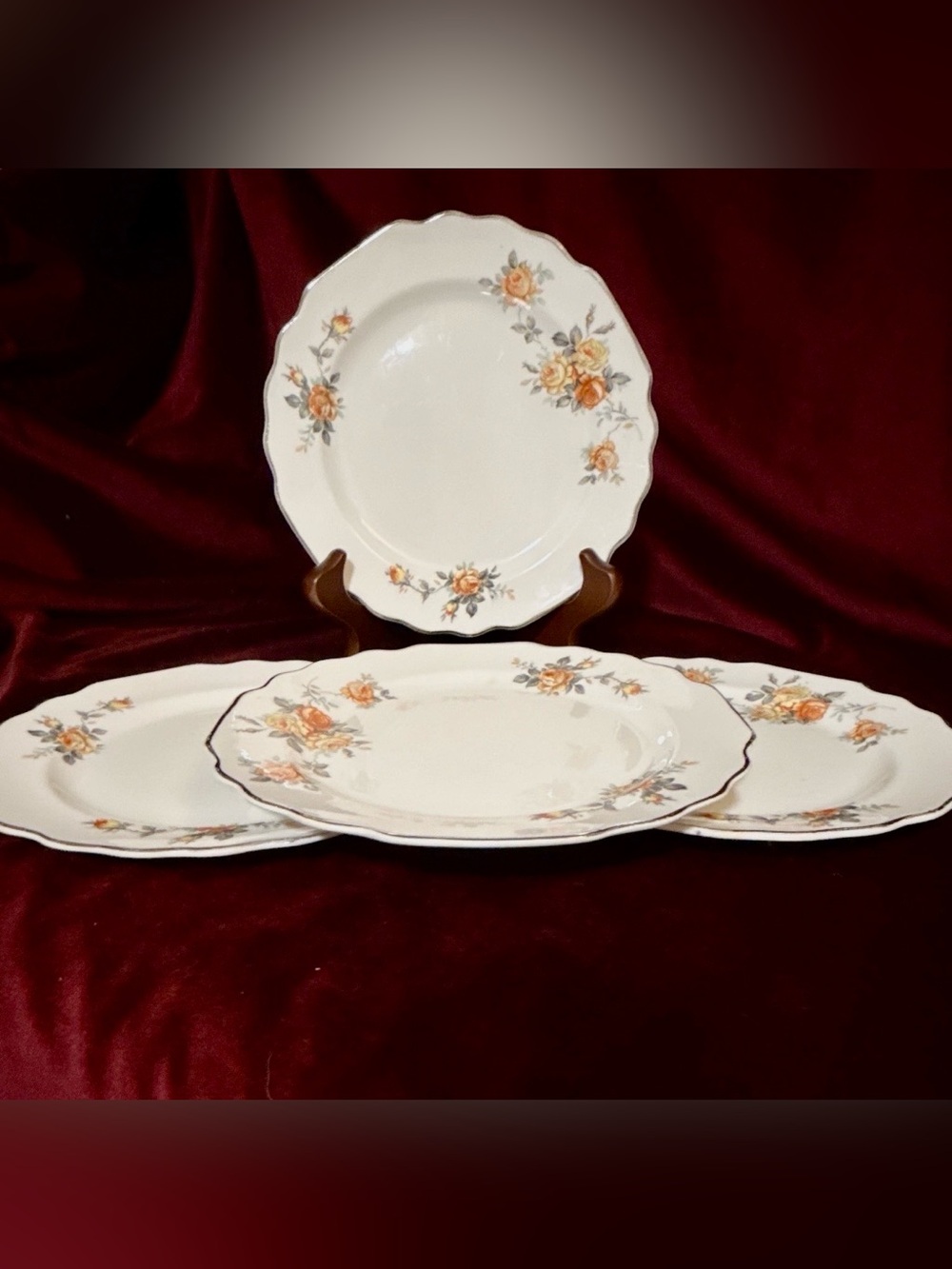 Vintage Mitterteich Bavaria "Norway Rose" China Side Plates - Set of 4
